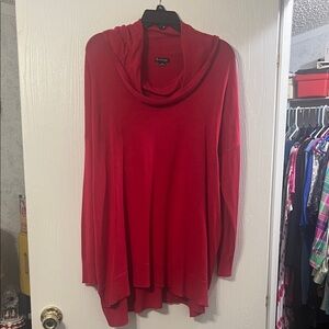 New Directions Bold Red Cowl Neck Sweater